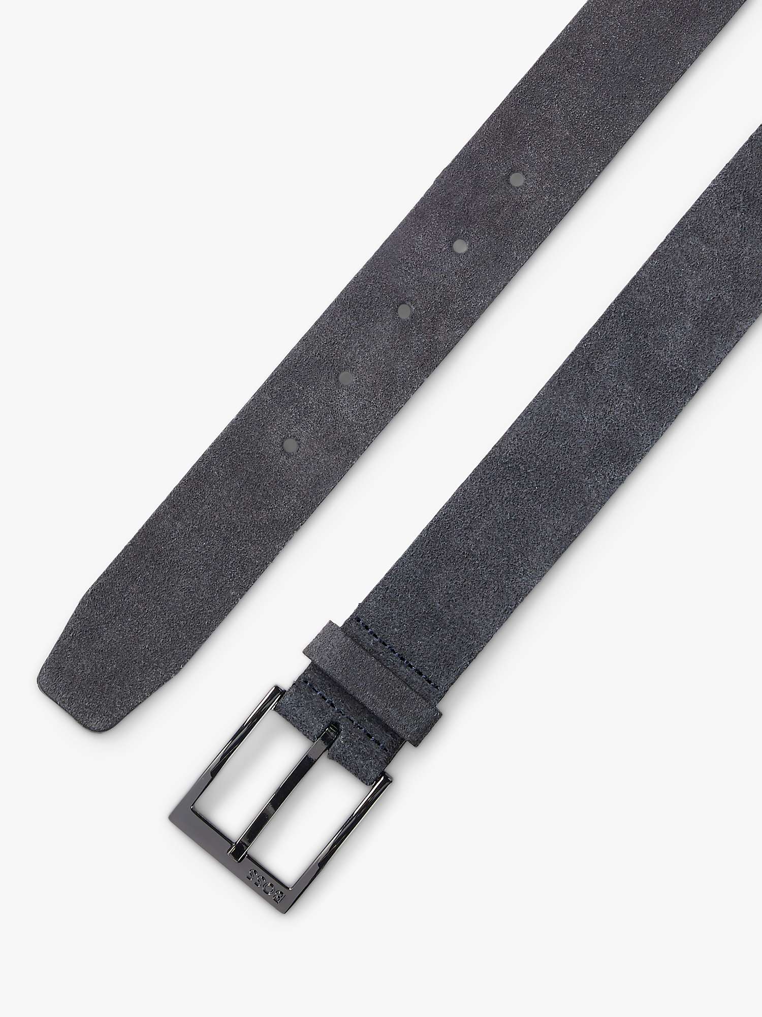 Buy BOSS Elloy Leather Belt, Navy Online at johnlewis.com
