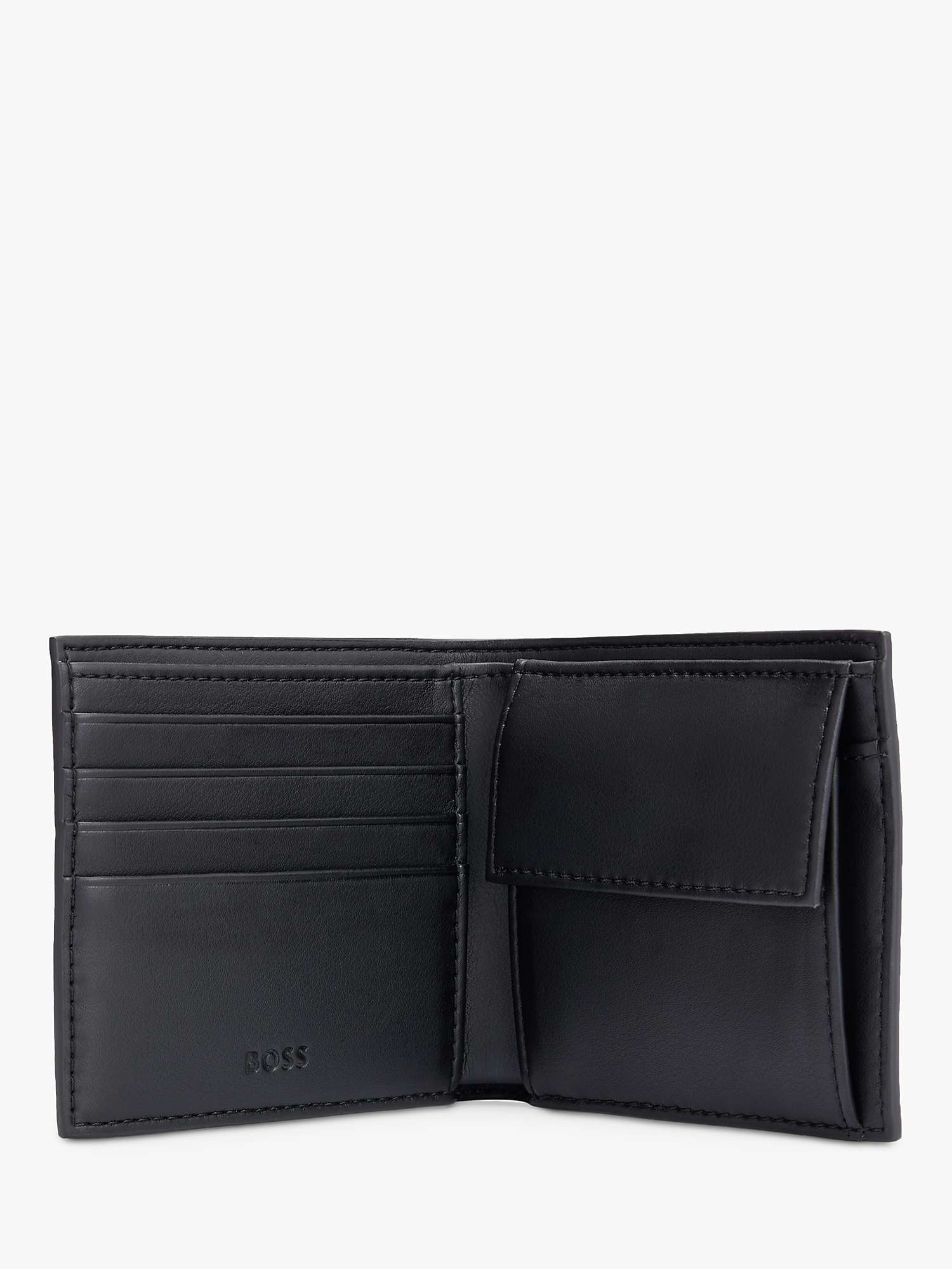 Buy BOSS Faux Leather Signature Stripe Wallet, Black/Multi Online at johnlewis.com