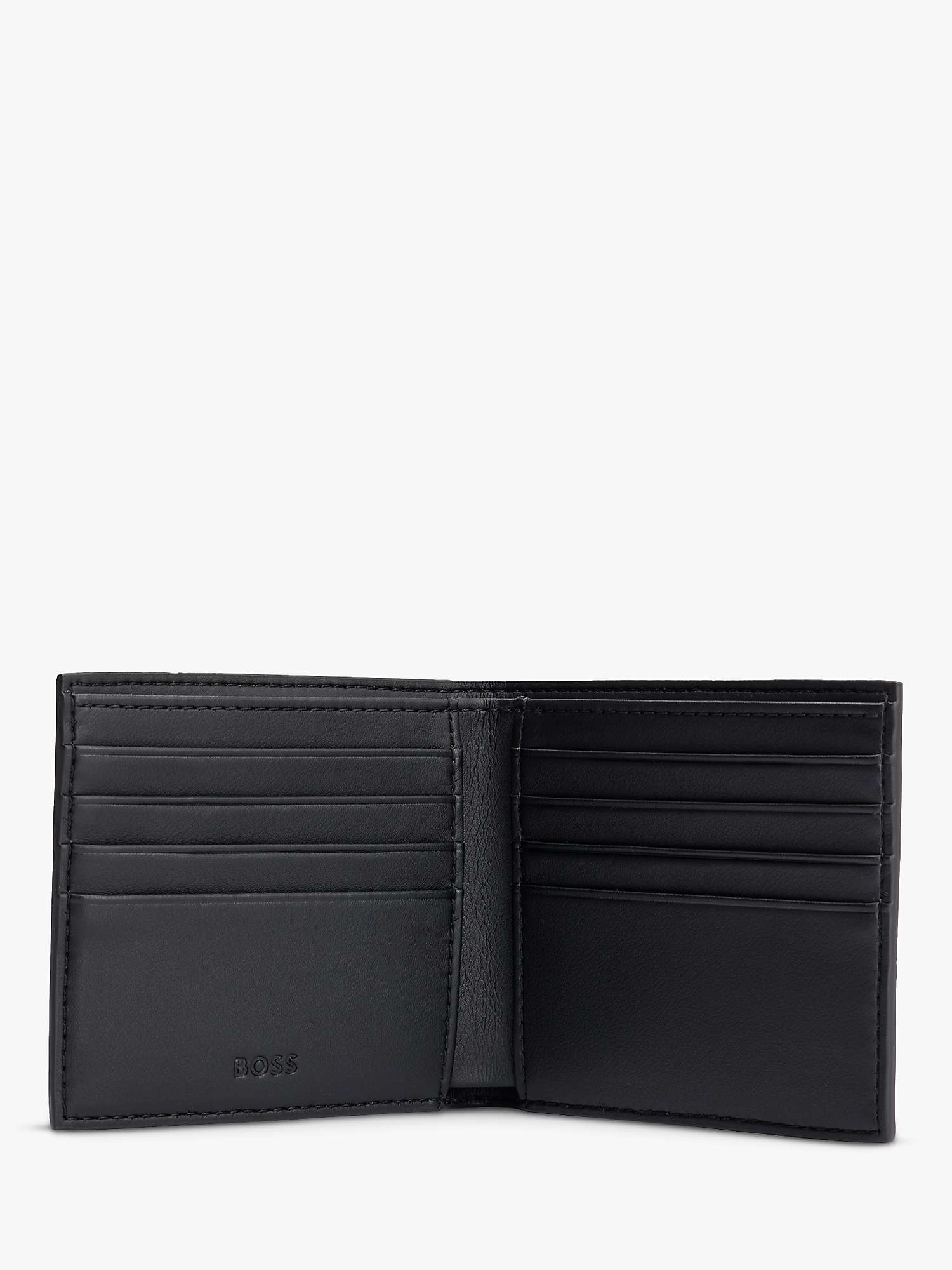 Buy BOSS Ray Faux Leather Siganture Stripe Wallet, Black Online at johnlewis.com