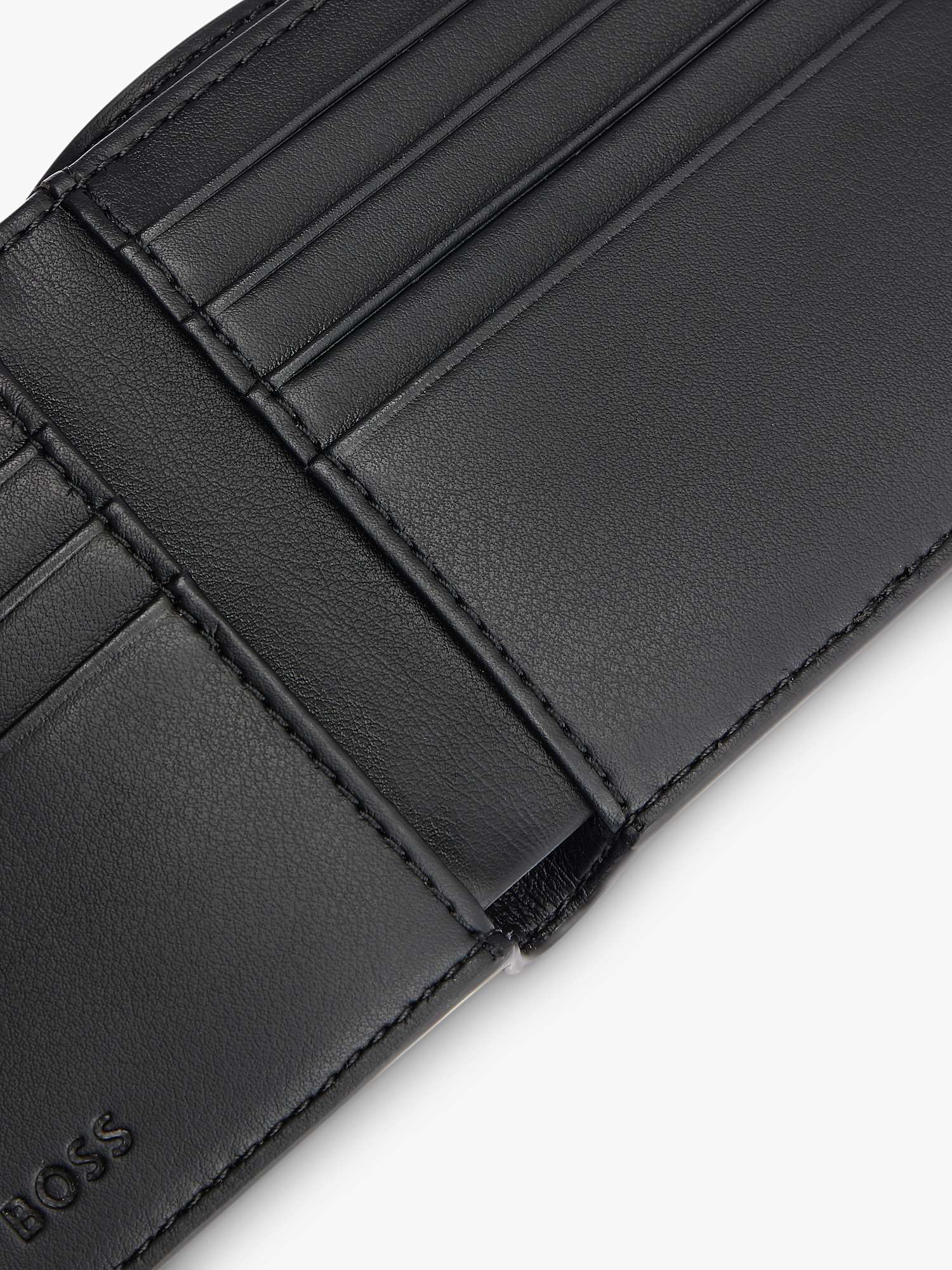 Buy BOSS Ray Faux Leather Siganture Stripe Wallet, Black Online at johnlewis.com