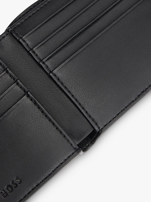 BOSS Ray Faux Leather Siganture Stripe Wallet, Black
