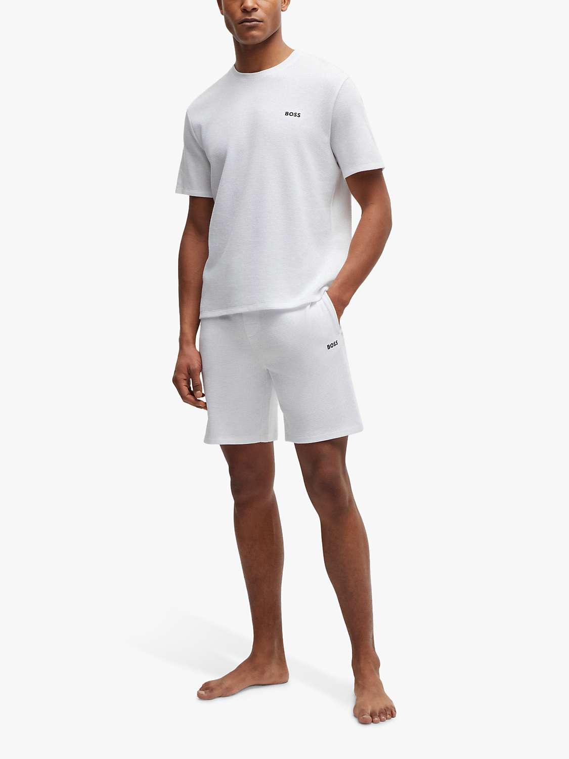 Buy BOSS Waffle Shorts, Open White Online at johnlewis.com