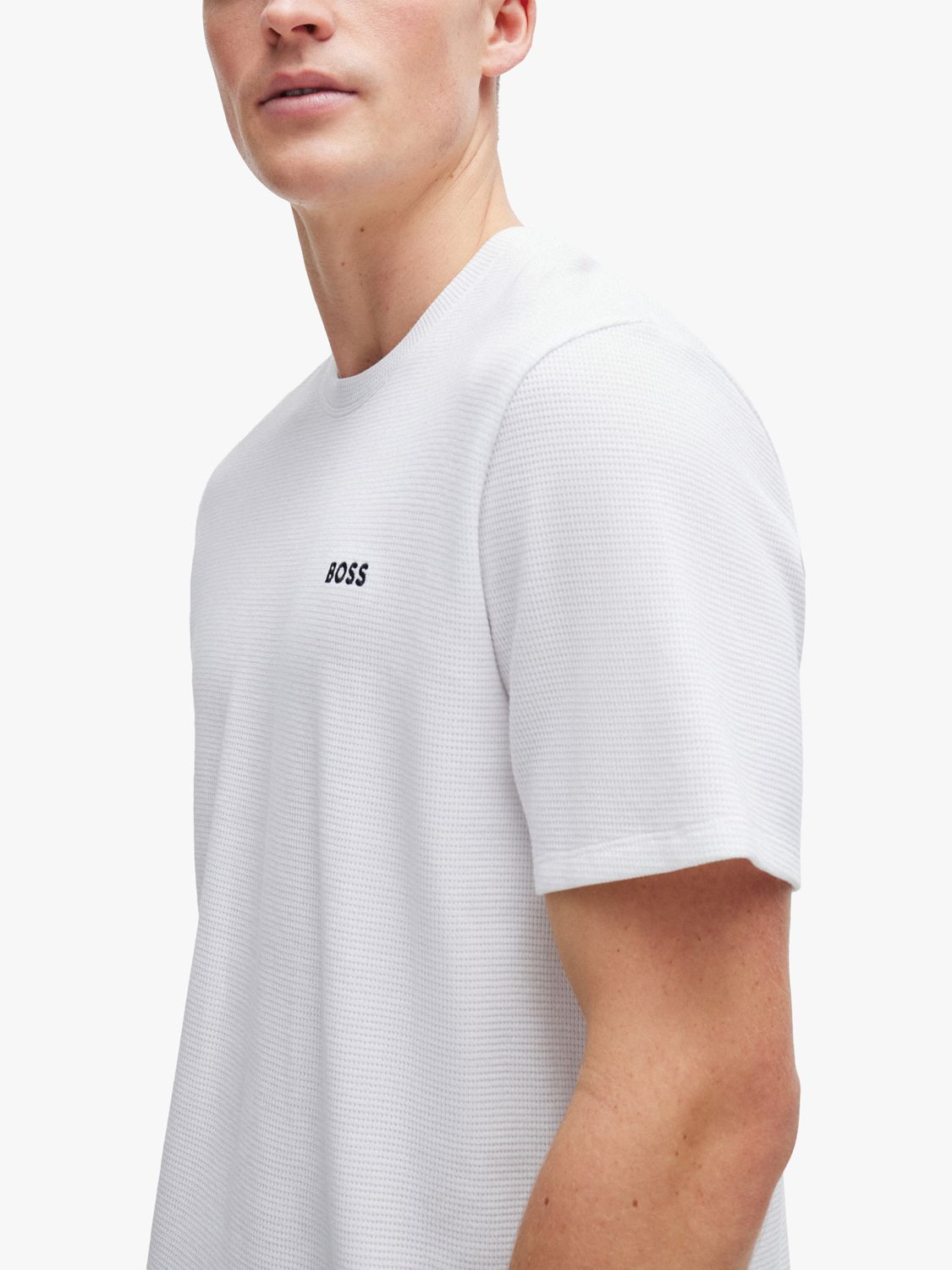 BOSS Waffle Short Sleeve T-Shirt, Open White, L