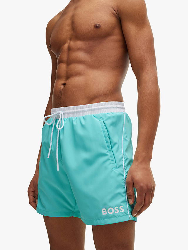 BOSS Starfish Swim Shorts, Turquoise/Aqua