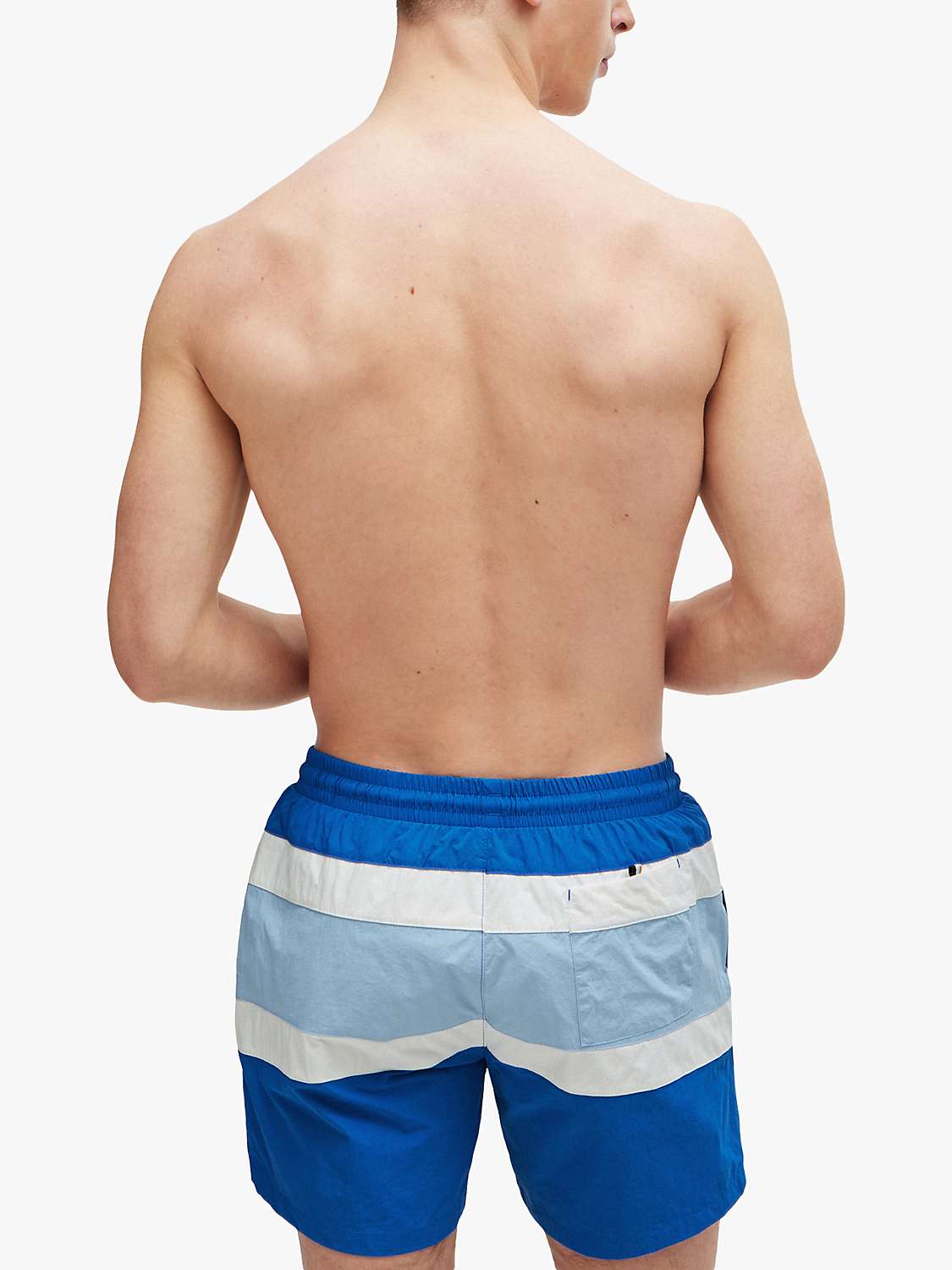Buy BOSS Rico 423 Stripe Swim Shorts, Blue Online at johnlewis.com