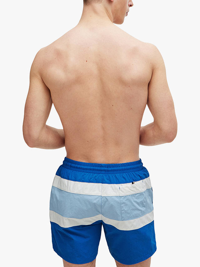 BOSS Rico 423 Stripe Swim Shorts, Blue