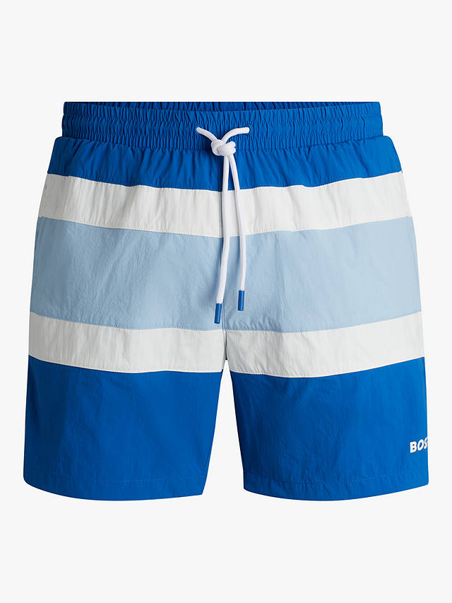 BOSS Rico 423 Stripe Swim Shorts, Blue