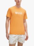 BOSS Large Logo Regular Fit T-Shirt, Medium Orange