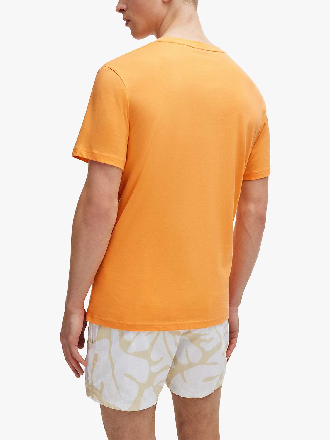 Buy BOSS Large Logo Regular Fit T-Shirt, Medium Orange Online at johnlewis.com