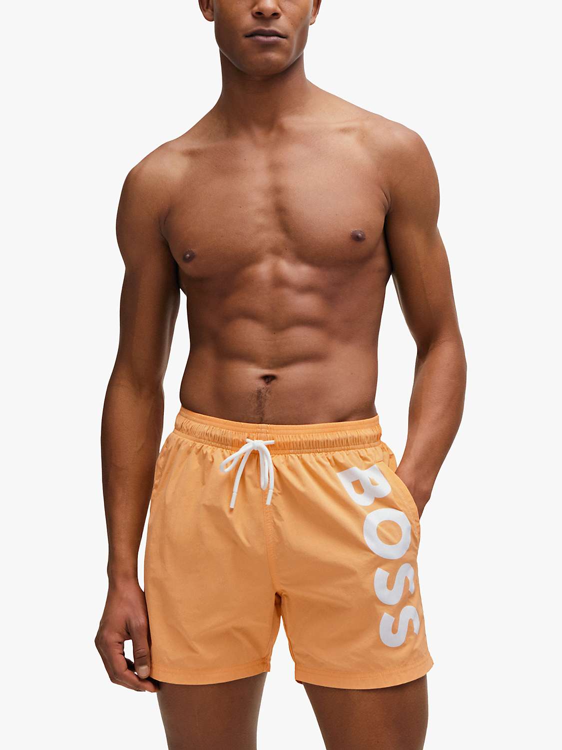 Buy BOSS Quick Dry Swim Shorts, Orange Online at johnlewis.com