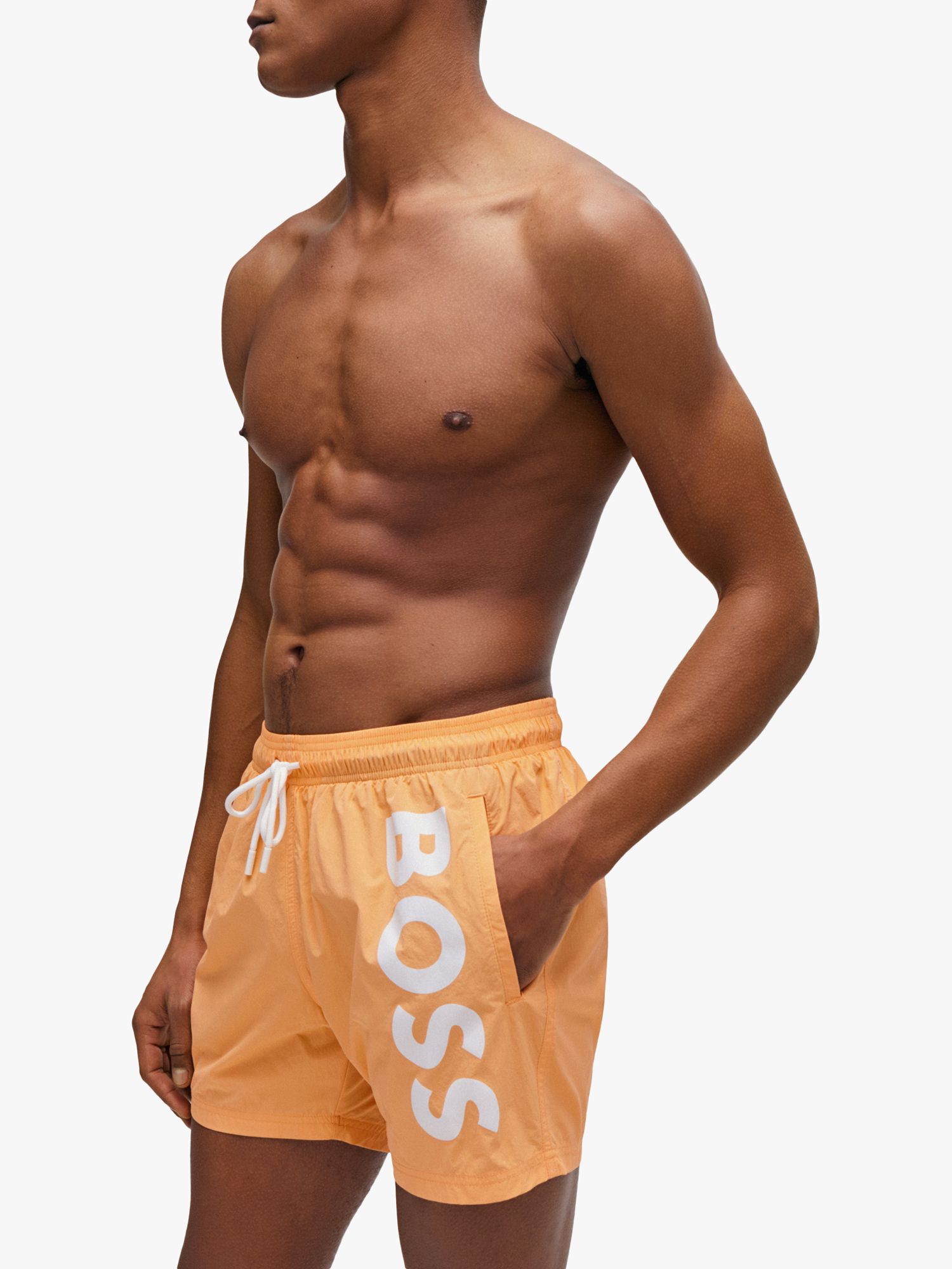 Buy BOSS Quick Dry Swim Shorts, Orange Online at johnlewis.com