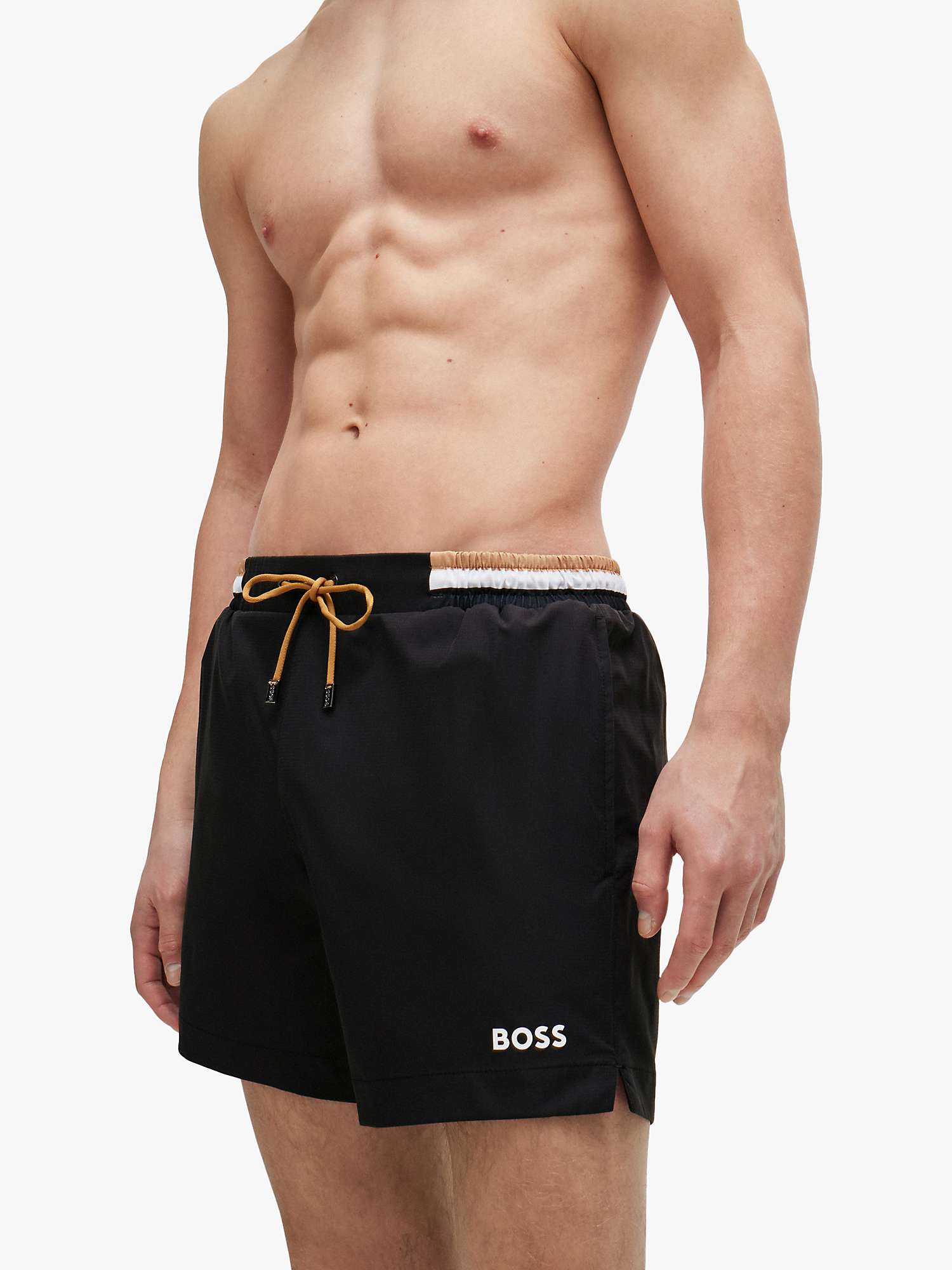 Buy BOSS Atoll Swim Shorts, Black Online at johnlewis.com