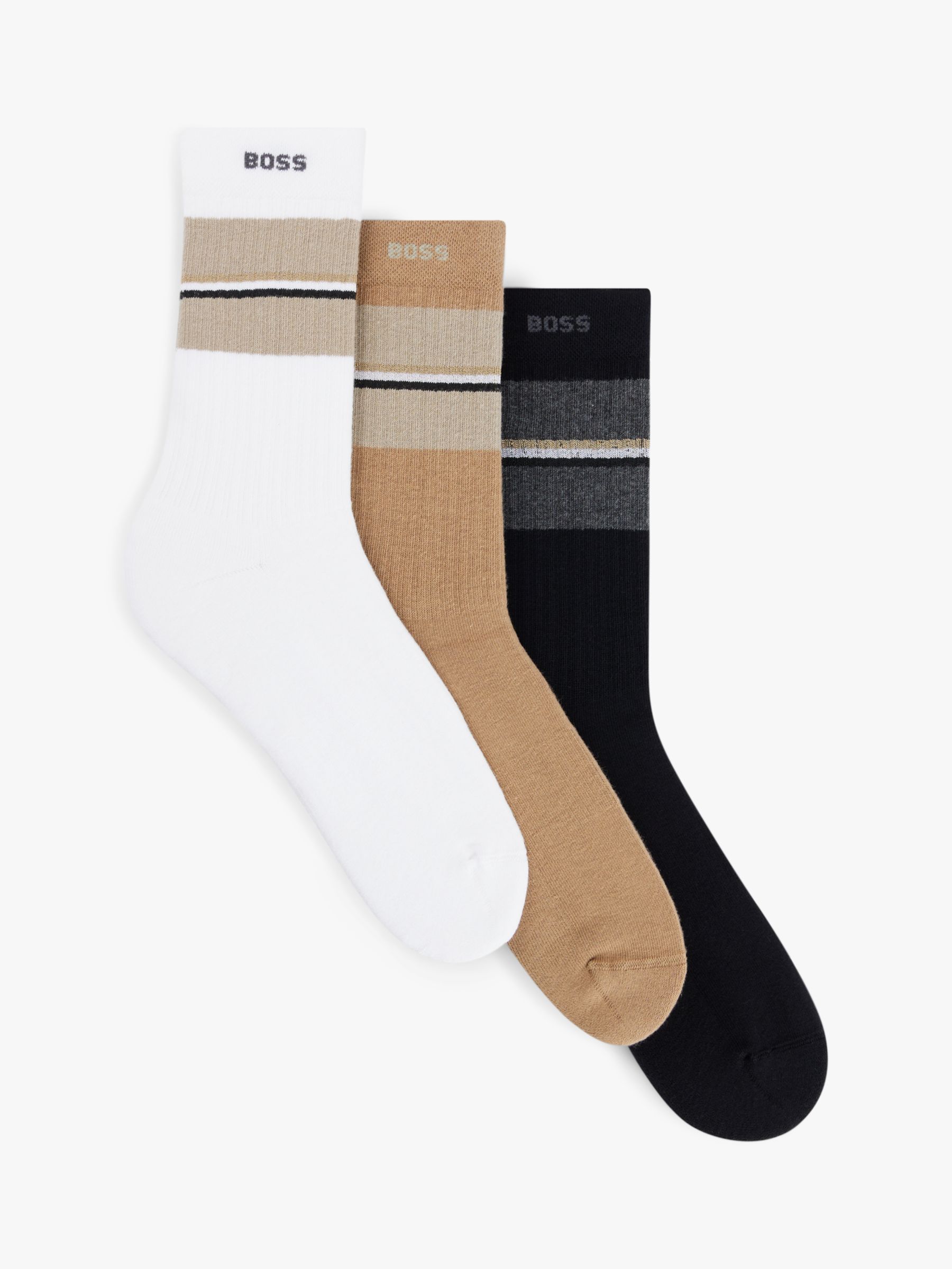 Buy HUGO BOSS Rib College Socks, Pack of 3 Online at johnlewis.com