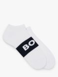 BOSS Logo Ankle Socks, Pack of 2, White/Black