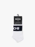 BOSS Logo Ankle Socks, Pack of 2, White/Black