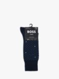 HUGO BOSS Mini Tile Socks, Pack of 2, Dark Blue