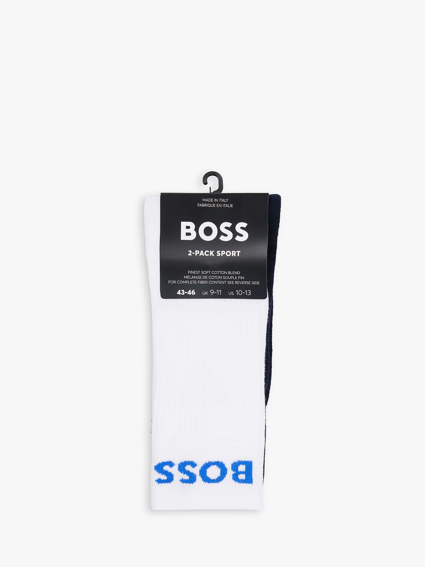 Buy BOSS Sportive Socks, Pack of 2, White/Black Online at johnlewis.com