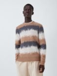 John Lewis ANYDAY Zig Zag Knit Crew Neck Jumper, Amphora