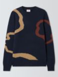 John Lewis ANYDAY Intarsia Cotton Crew Neck Jumper, Parisian Nights