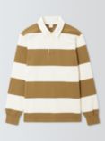 John Lewis Bar Stripe Rugby Top, Egret/ Ant Bronze