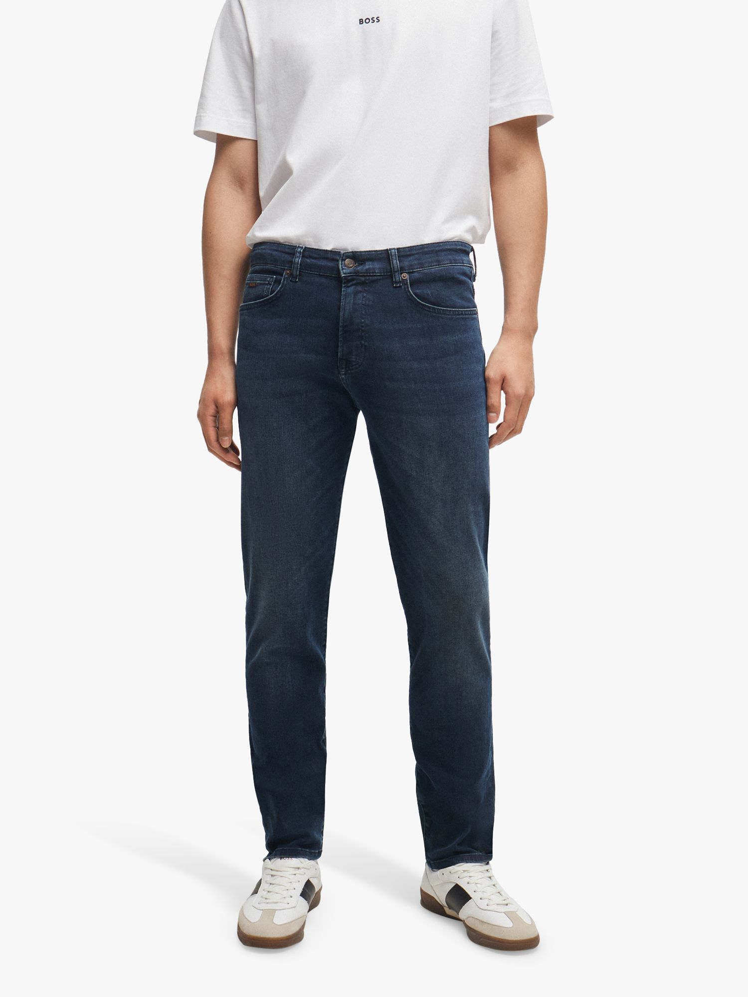 Buy BOSS Maine Regular Fit Jeans, Navy Online at johnlewis.com