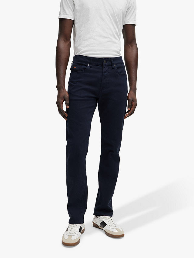 BOSS Delware Slim Fit Jeans, Charcoal, Dark Blue