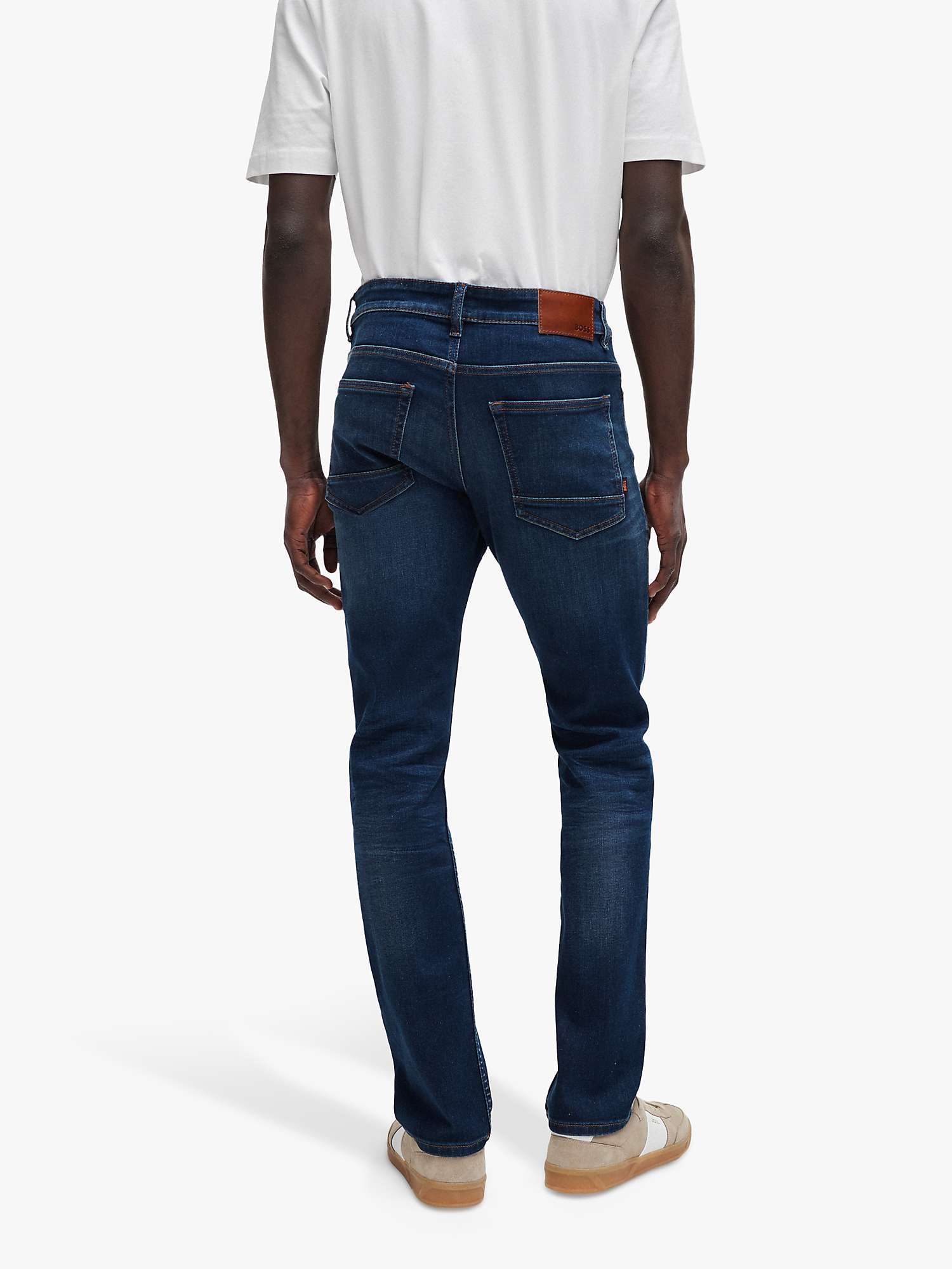 Buy BOSS Delaware Slim Fit Jeans, Navy Online at johnlewis.com