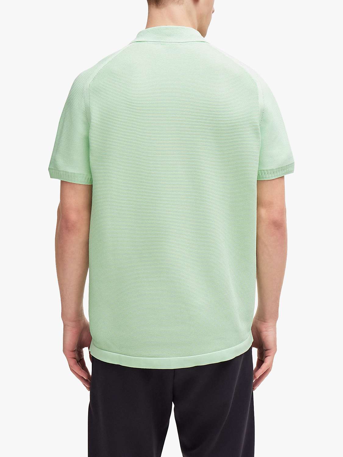 Buy BOSS Zayno 388 Mesh Knit Polo Shirt, Green Online at johnlewis.com