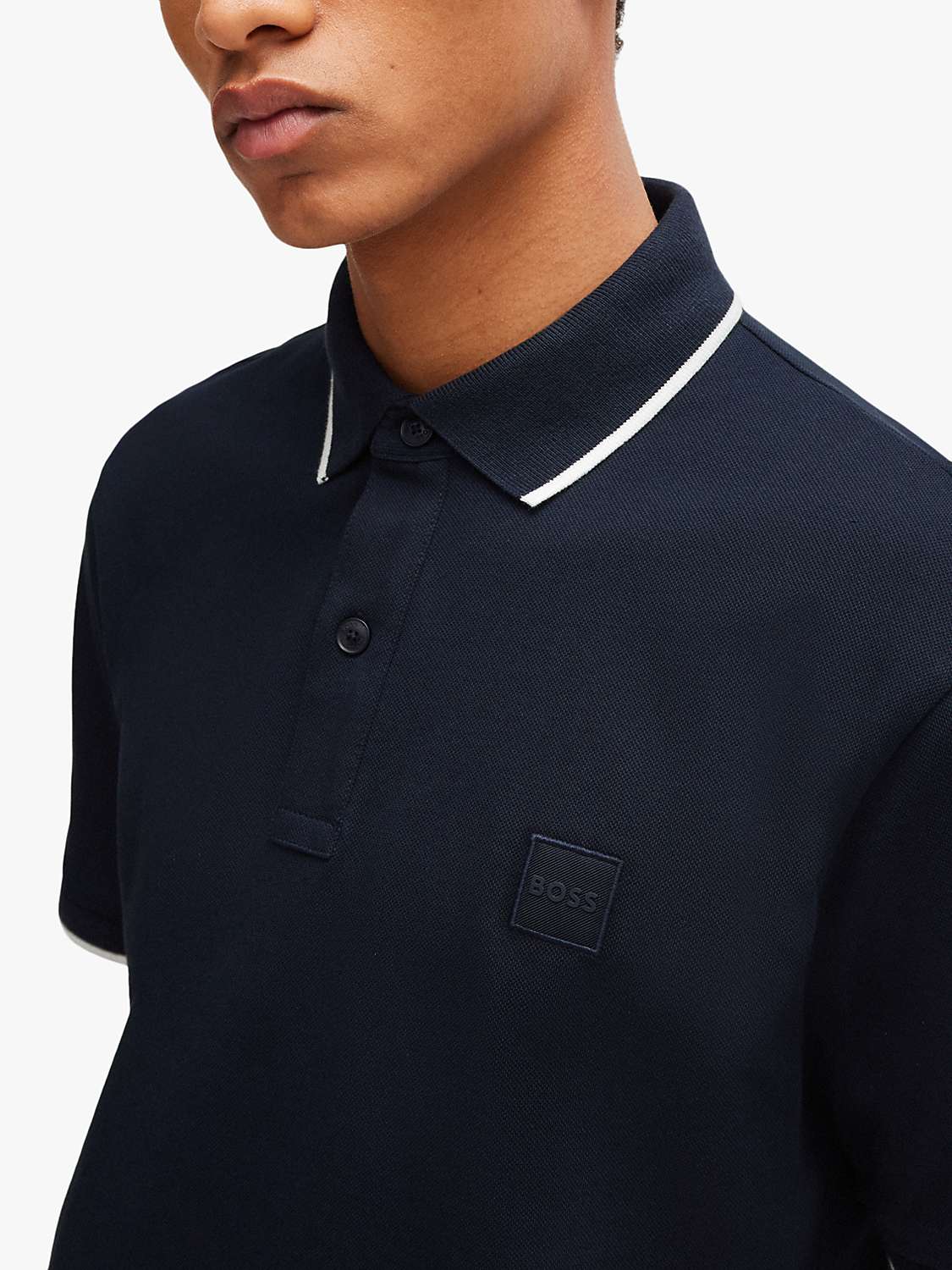 Buy BOSS Passertip 404 Cotton Polo Top, Dark Blue Online at johnlewis.com