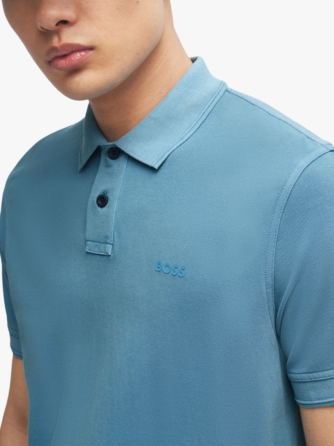 BOSS Prime Cotton Polo Top, Blue, XXL
