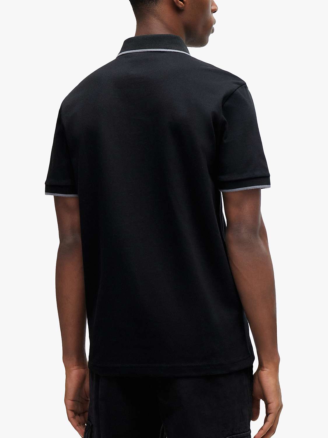 Buy BOSS Passertip 001 Short Sleeve Polo Shirt, Black Online at johnlewis.com