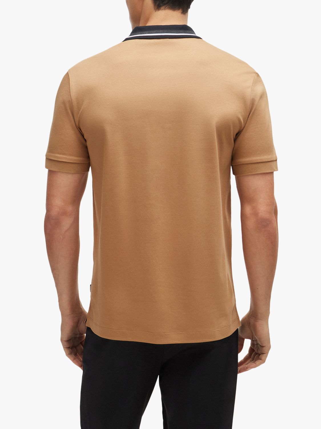 BOSS Phillipson 36 Short Sleeve Polo Shirt, Medium Beige, S