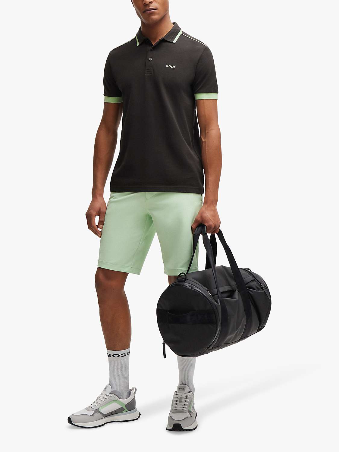 Buy BOSS Paddy 016 Short Sleeve Polo Shirt, Charcoal Online at johnlewis.com