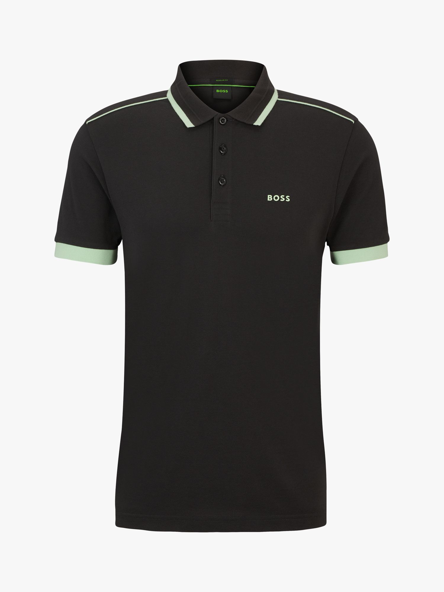 BOSS Paddy 016 Short Sleeve Polo Shirt, Charcoal, M