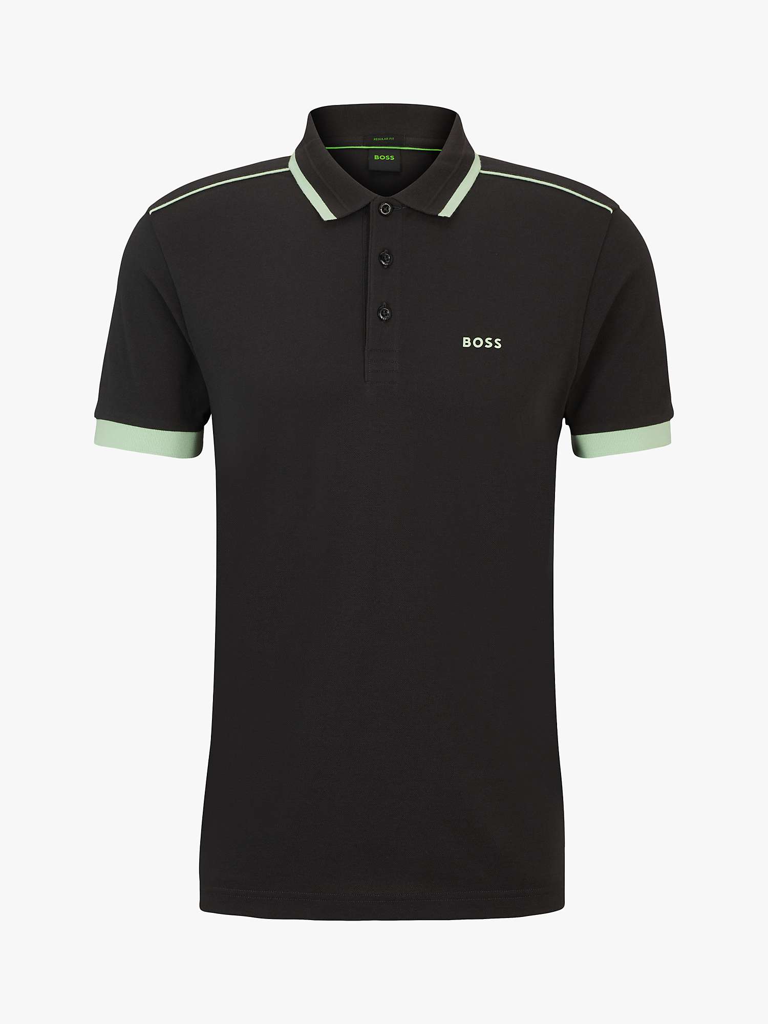 Buy BOSS Paddy 016 Short Sleeve Polo Shirt, Charcoal Online at johnlewis.com