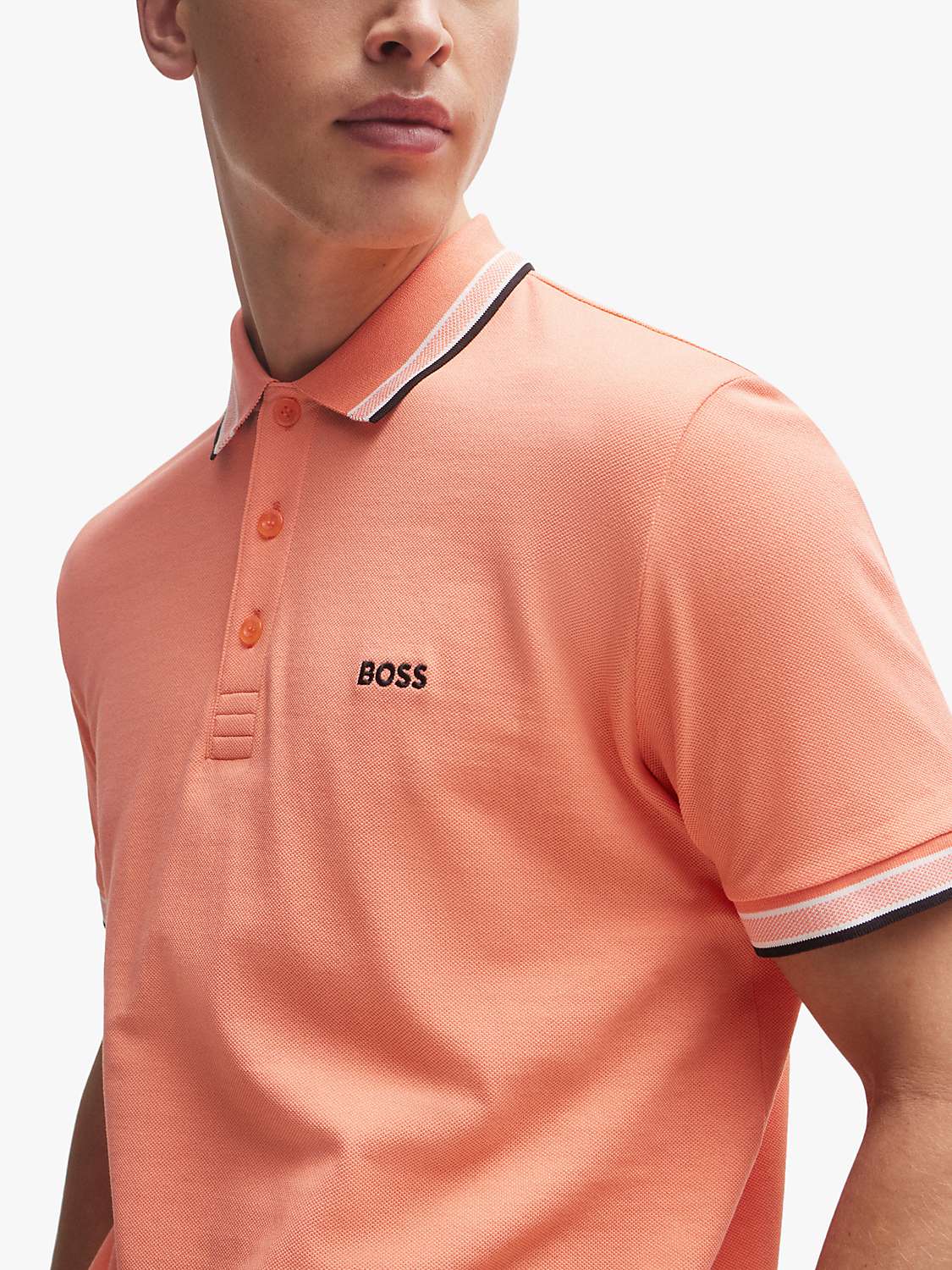 Buy BOSS Essentials Short Sleeve Polo Shirt, Open Red Online at johnlewis.com