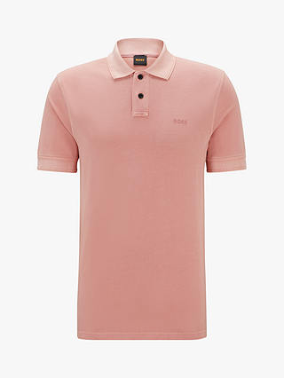BOSS Prime Cotton Polo Top, Open Pink