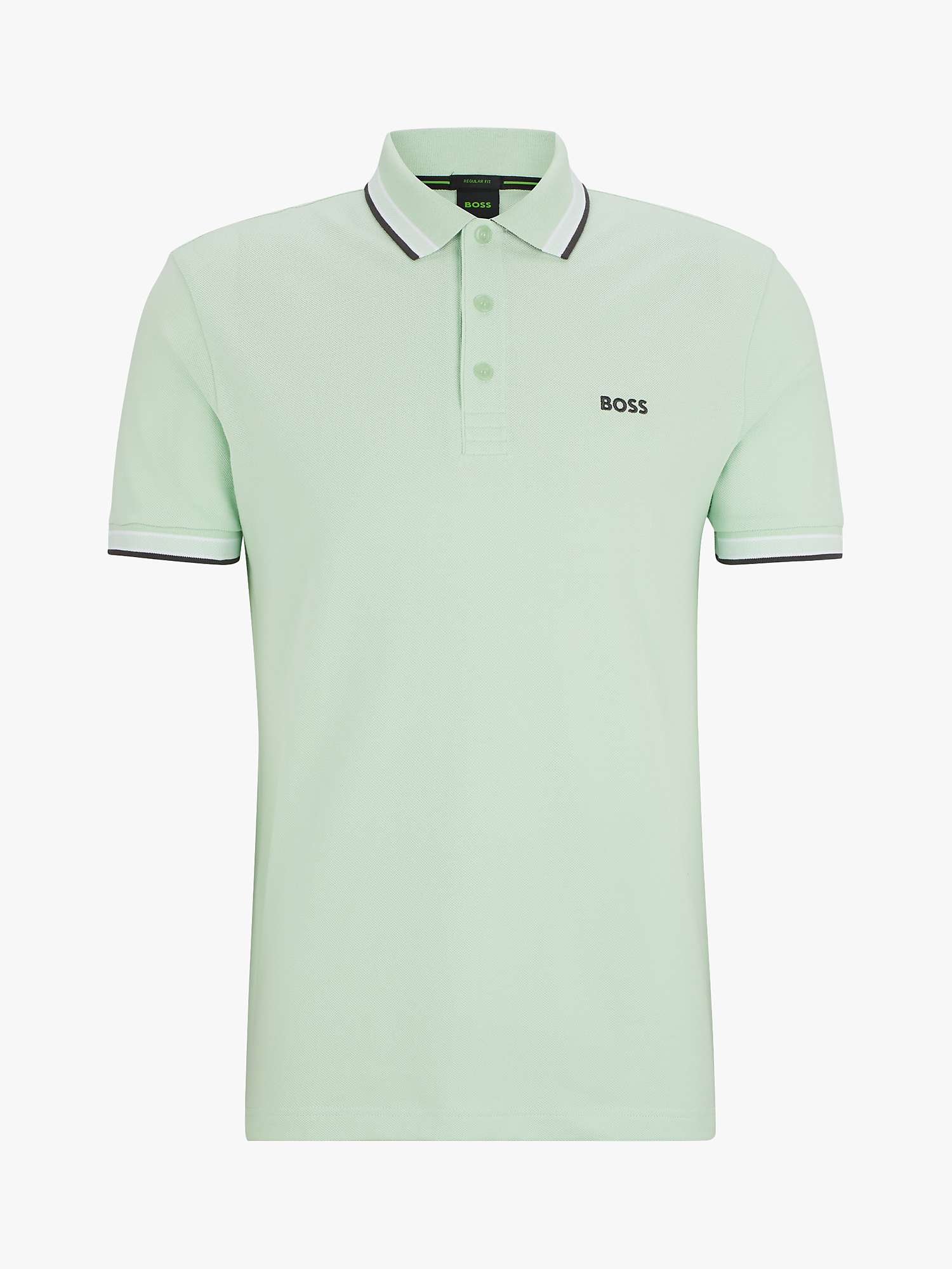 Buy BOSS Paddy 388 Cotton Polo Top, Open Green Online at johnlewis.com