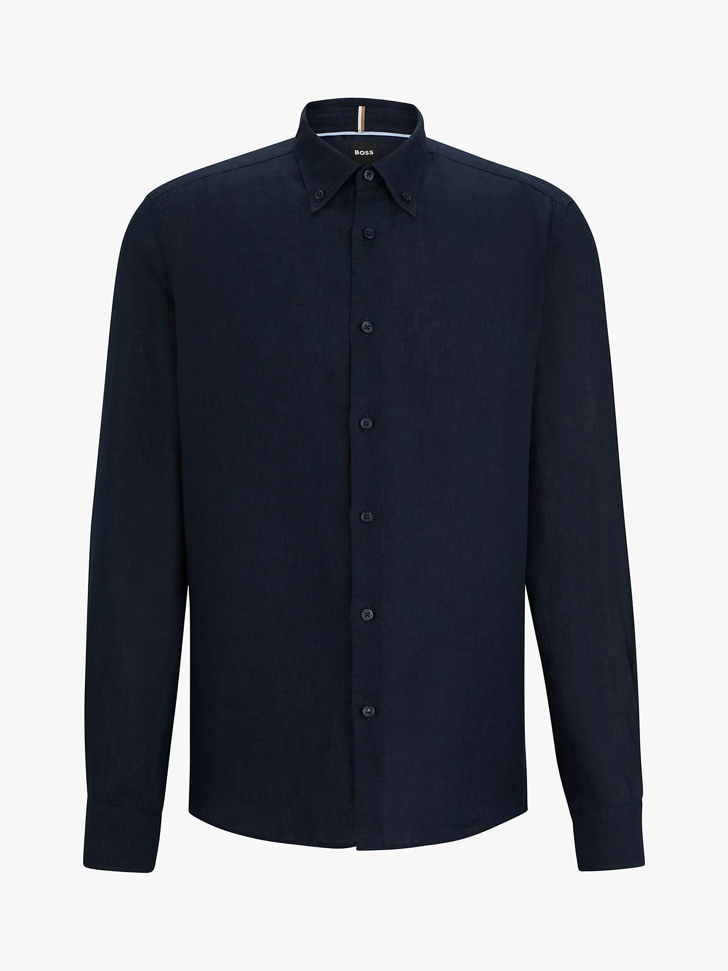 Buy BOSS S-Liam Long Sleeve Shirt, Dark Blue Online at johnlewis.com