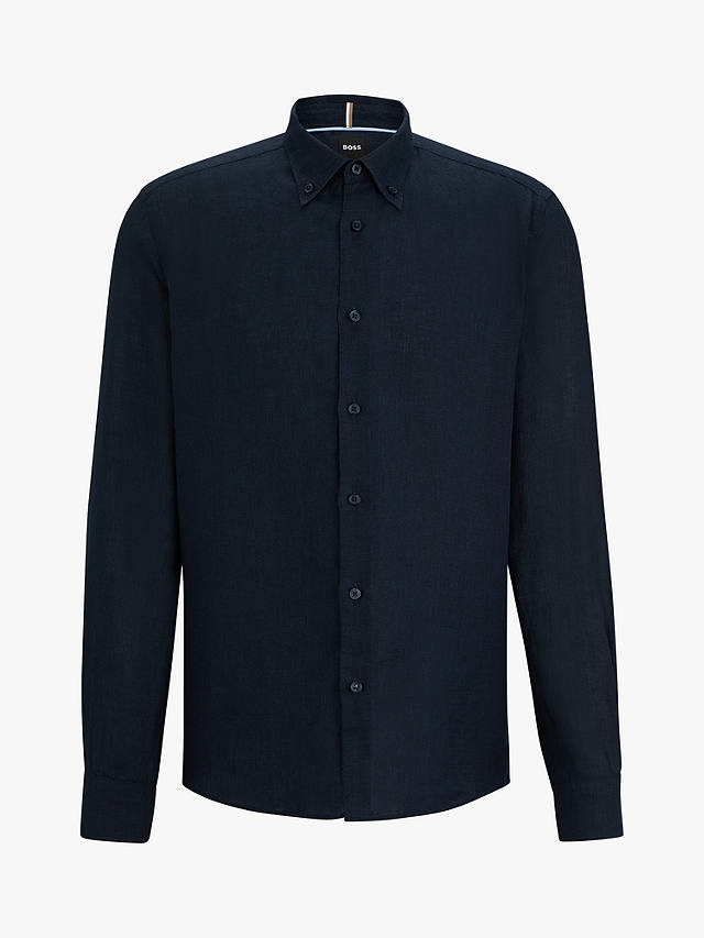 BOSS S-Liam Long Sleeve Shirt, Dark Blue