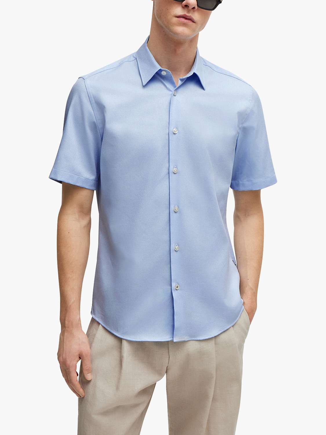 Buy BOSS S-Liam Short Sleeve Shirt, Blue Online at johnlewis.com