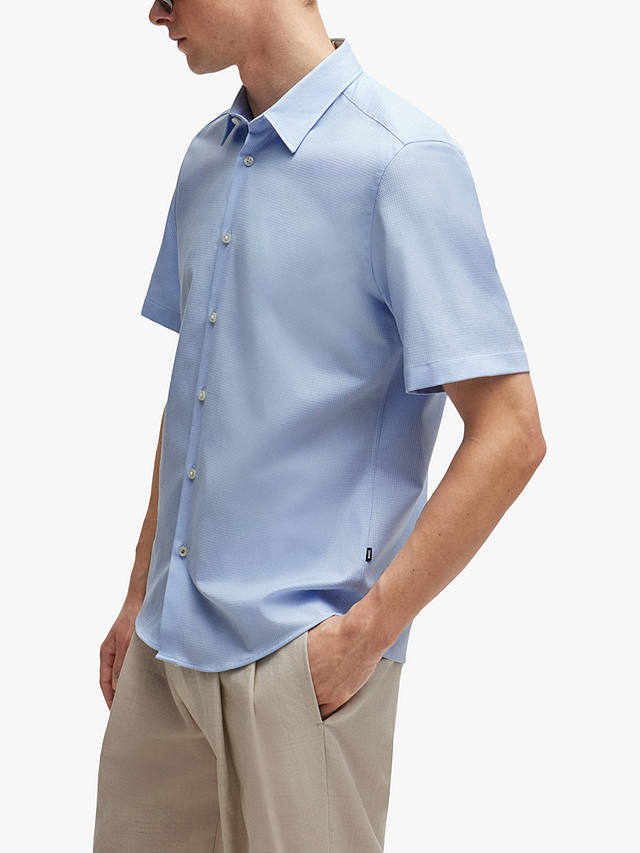 BOSS S-Liam Short Sleeve Shirt, Blue