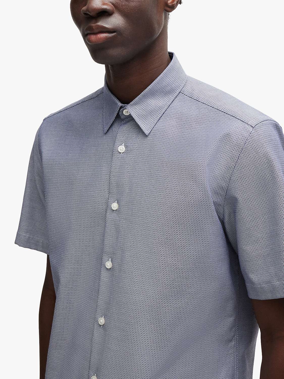 Buy BOSS Liam Regular Fit Shirt, Navy Online at johnlewis.com