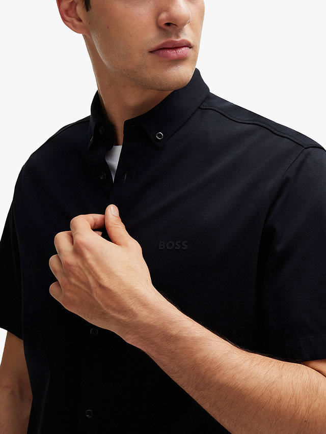 BOSS Cotton Motion Jersey Shirt, Black