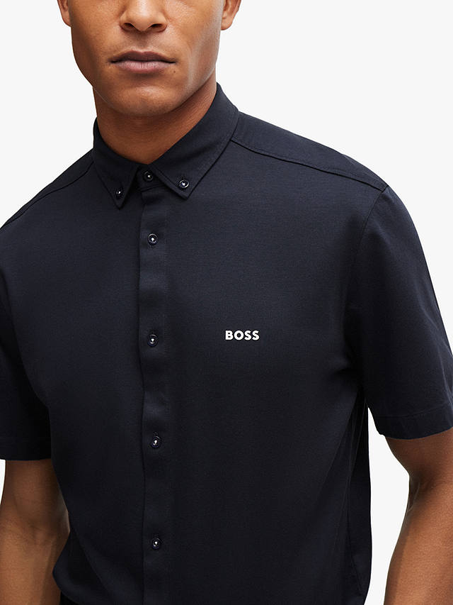 BOSS Cotton Motion Jersey Shirt, Dark Blue