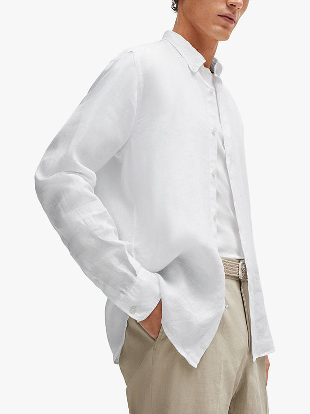 BOSS Liam Long Sleeve Shirt, White