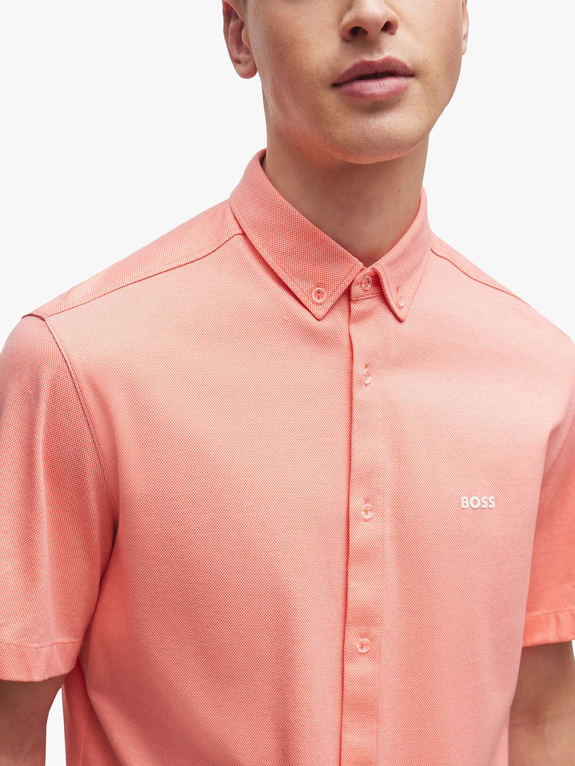 Buy BOSS Comfortable Jersey Shirt, Open Red Online at johnlewis.com