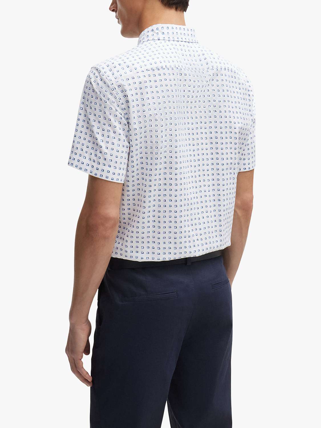 Buy BOSS Slim Fit Short Sleeve Shirt, White Online at johnlewis.com