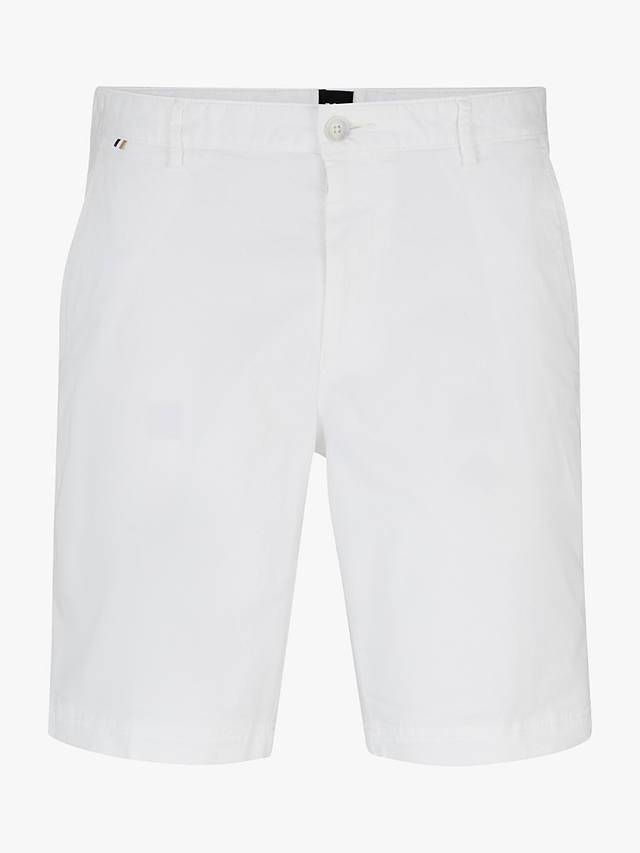 BOSS Slice Slim Fit Chino Shorts, White