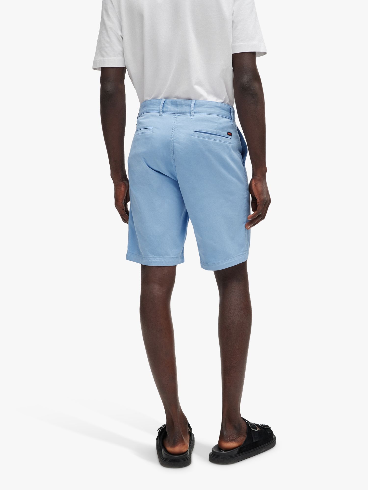 BOSS Slim Fit Chino Shorts, Pastel Blue, 29